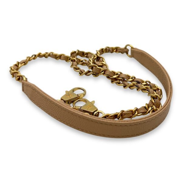 Coco Small Beige Top Handle Bag in Caviar Leather, Gold hardware - Image 11