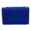 Kate Small Blue Crossbody Bag in Tweed, Gold hardware - Image 2