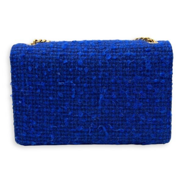 Kate Small Blue Crossbody Bag in Tweed, Gold hardware - Image 2