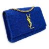 Kate Small Blue Crossbody Bag in Tweed, Gold hardware - Image 3