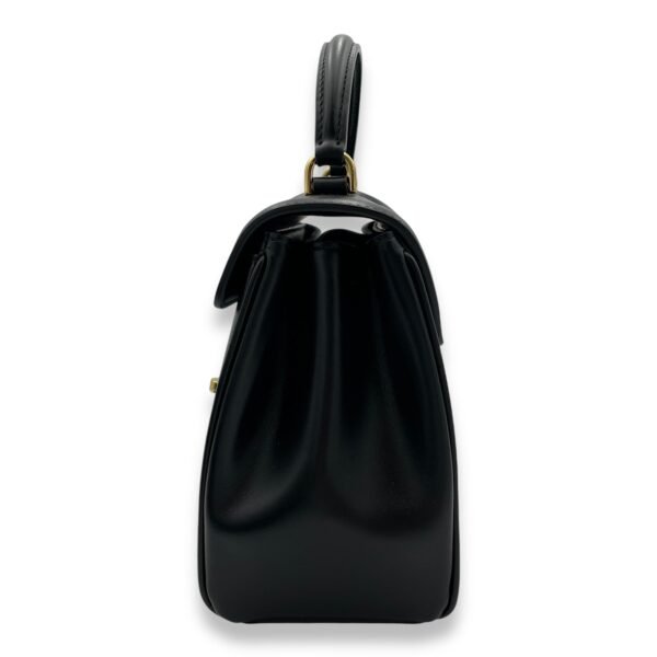 16 Mini Black Top Handle Bag in Calfskin, Gold hardware - Image 3