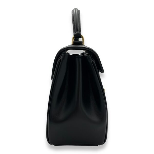 16 Mini Black Top Handle Bag in Calfskin, Gold hardware - Image 4