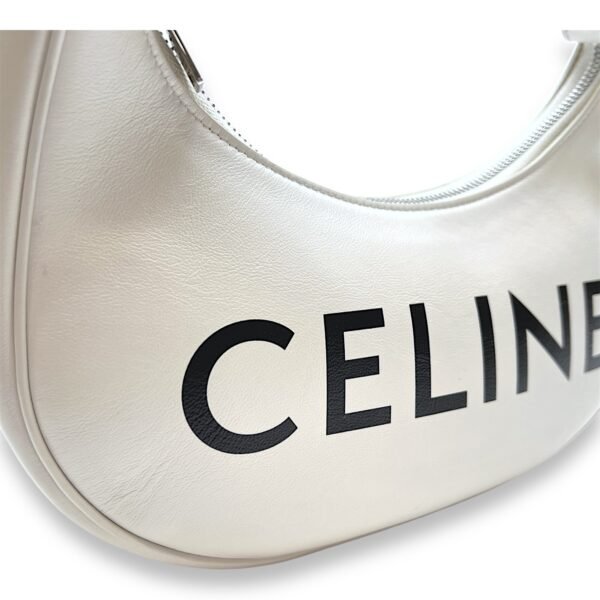 Ava Shoulder Bag  White in Calfskin , Silver Hardware - Image 6