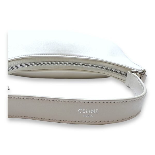 Ava Shoulder Bag  White in Calfskin , Silver Hardware - Image 7