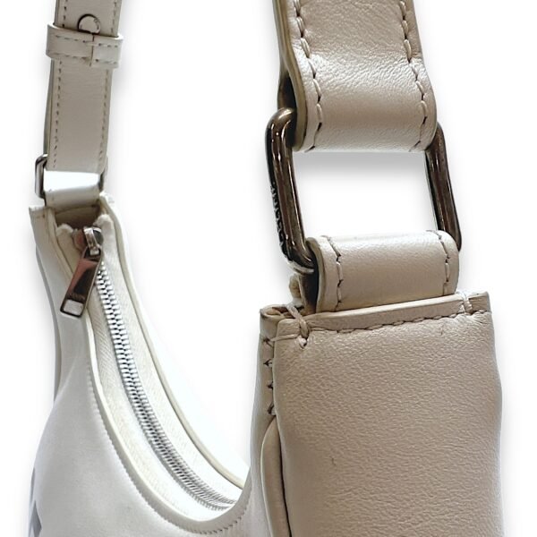 Ava Shoulder Bag  White in Calfskin , Silver Hardware - Image 8