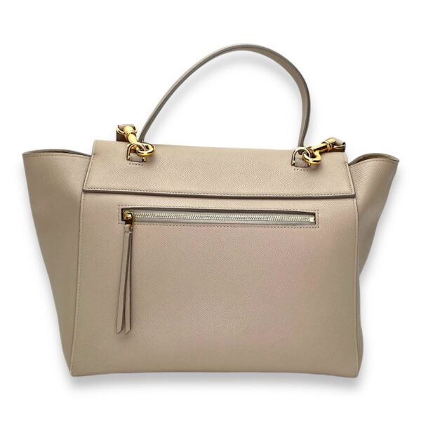 Belt Mini Beige Top Handle Bag in Calfskin, Gold hardware - Image 2