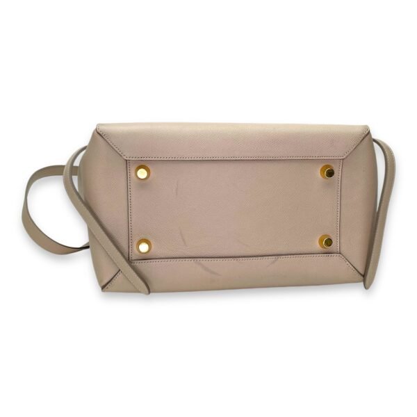 Belt Mini Beige Top Handle Bag in Calfskin, Gold hardware - Image 5
