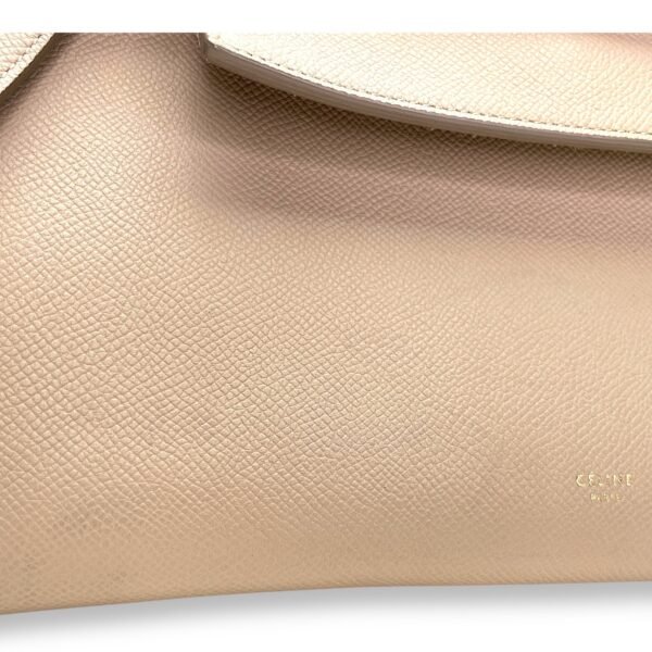 Belt Mini Beige Top Handle Bag in Calfskin, Gold hardware - Image 6