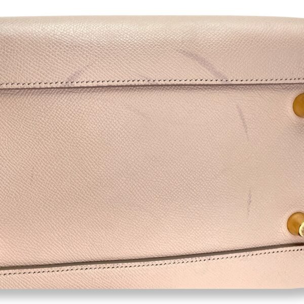 Belt Mini Beige Top Handle Bag in Calfskin, Gold hardware - Image 7
