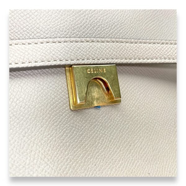 Belt Mini Beige Top Handle Bag in Calfskin, Gold hardware - Image 8
