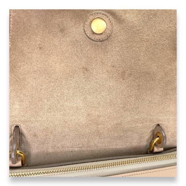 Belt Mini Beige Top Handle Bag in Calfskin, Gold hardware - Image 9