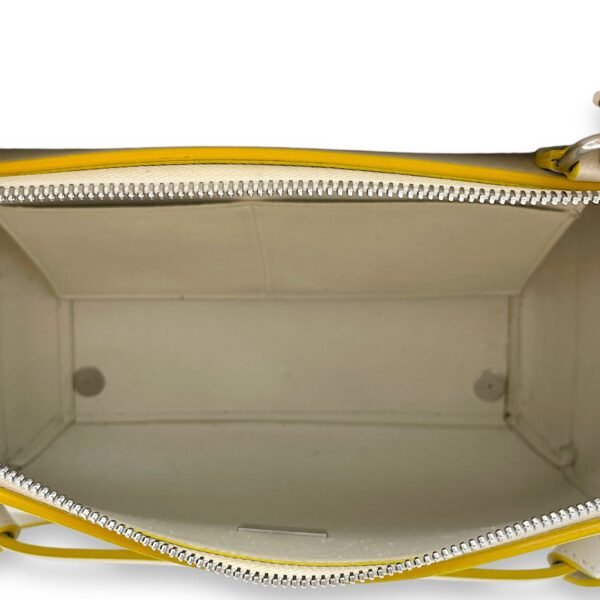 Belt Mini White Top Handle Bag in Calfskin, Silver hardware - Image 11