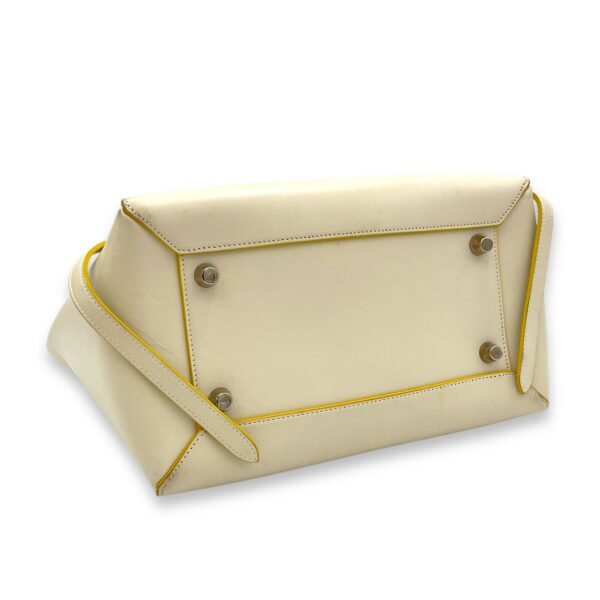 Belt Mini White Top Handle Bag in Calfskin, Silver hardware - Image 5