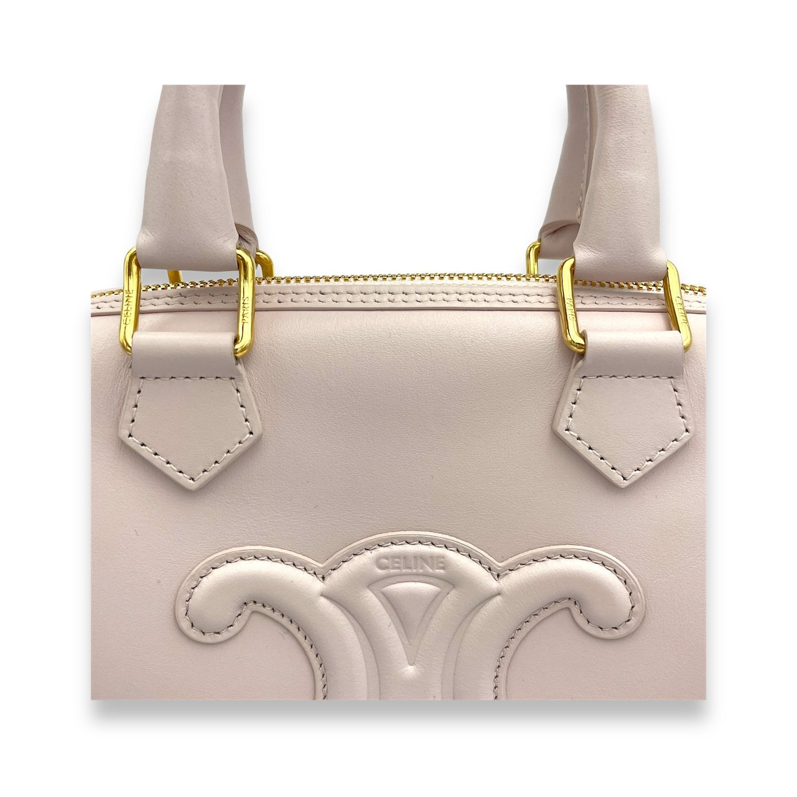 Boston Small Purple Top Handle Bag in Calfskin, Gold hardware - Image 6