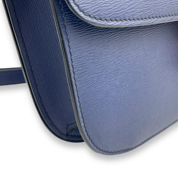 Box Medium Blue Crossbody Bag in Calfskin, Gold hardware - Image 10