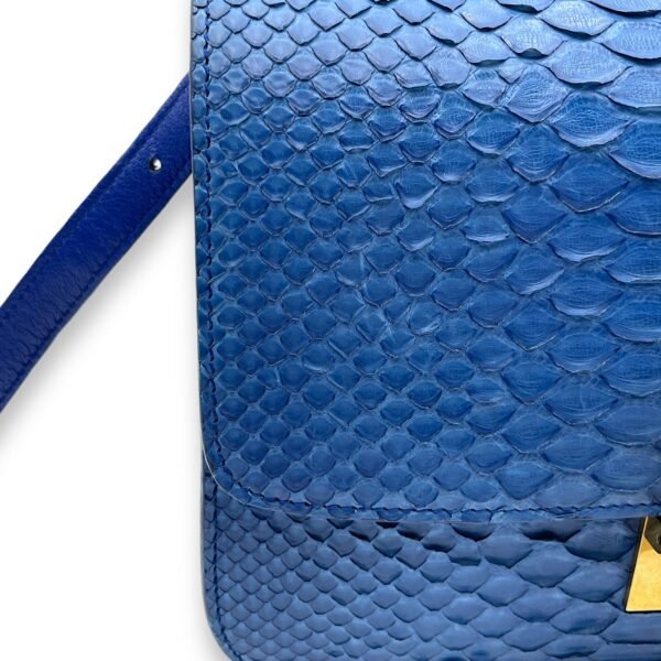Box Medium Cobalt Shoulder Bag in Python Leather, Gold hardware - Image 10