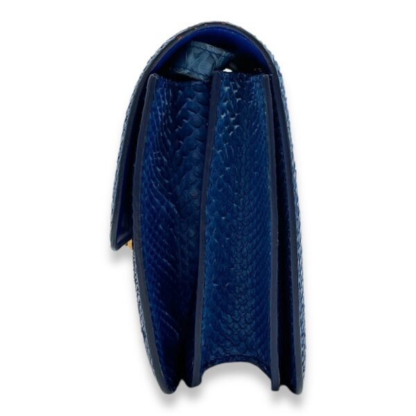 Box Medium Cobalt Shoulder Bag in Python Leather, Gold hardware - Image 3