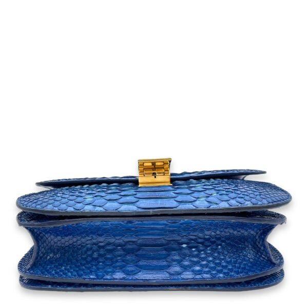 Box Medium Cobalt Shoulder Bag in Python Leather, Gold hardware - Image 5