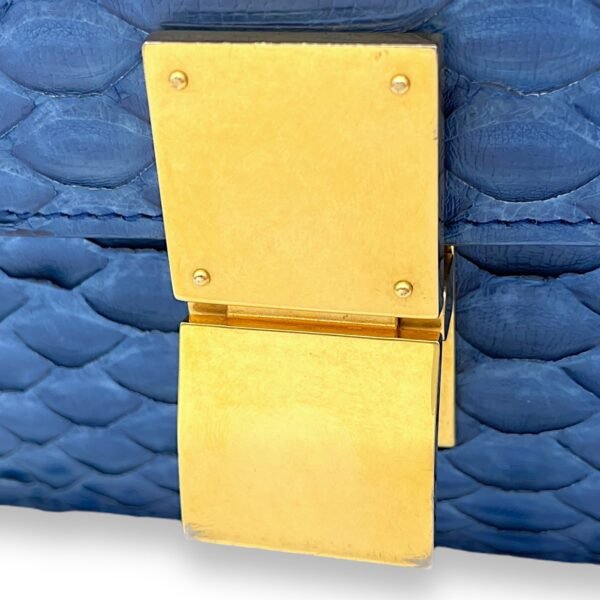 Box Medium Cobalt Shoulder Bag in Python Leather, Gold hardware - Image 6