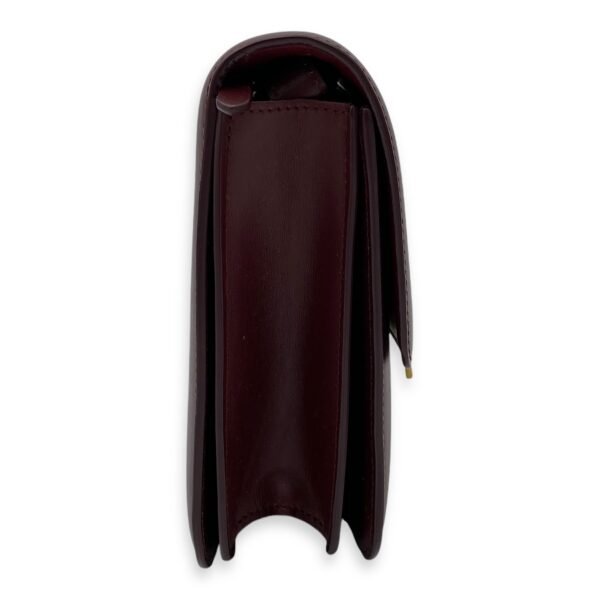 Box Medium Red Shoulder Bag in Calfskin, Brushed Gold hardware - Image 4
