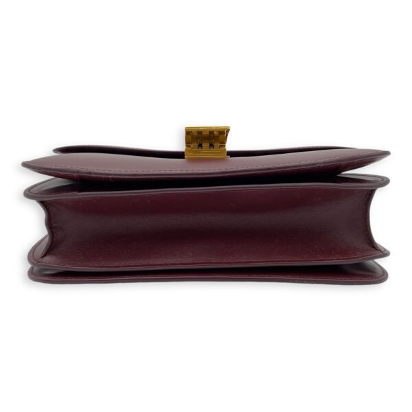 Box Medium Red Shoulder Bag in Calfskin, Brushed Gold hardware - Image 5