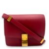 Box Small Red Shoulder Bag in Calfskin, Gold hardware