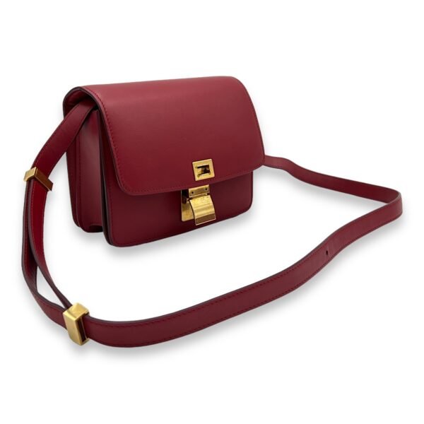 Box Small Red Shoulder Bag in Calfskin, Gold hardware - Image 10