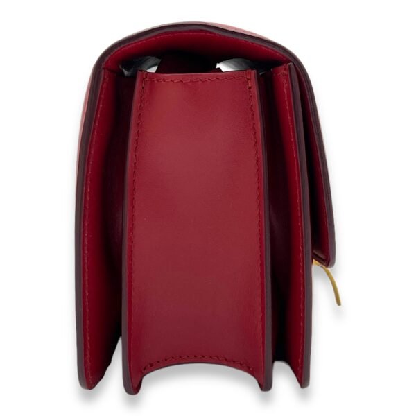Box Small Red Shoulder Bag in Calfskin, Gold hardware - Image 4