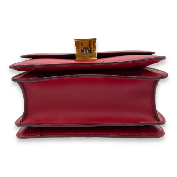 Box Small Red Shoulder Bag in Calfskin, Gold hardware - Image 5