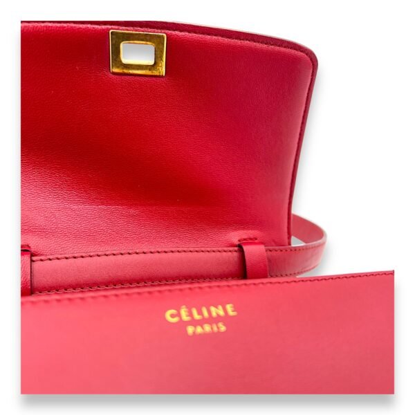 Box Small Red Shoulder Bag in Calfskin, Gold hardware - Image 9