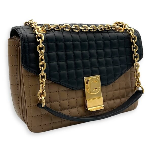 C Crossbody Bag Black in Calfskin, Gold hardware - Image 3