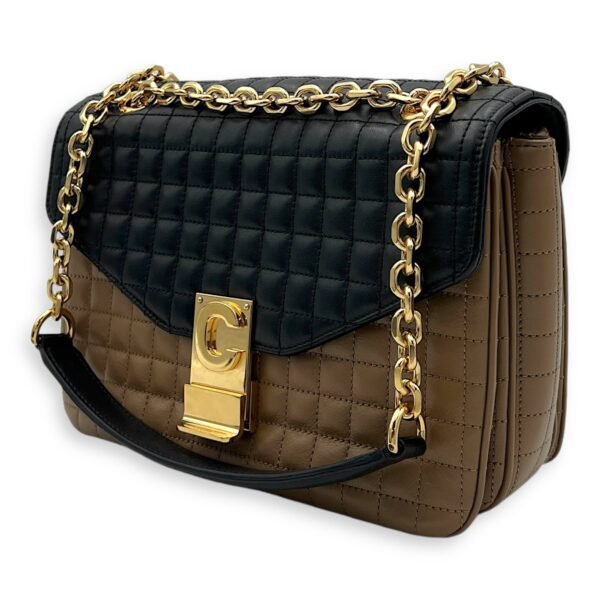 C Crossbody Bag Black in Calfskin, Gold hardware - Image 4