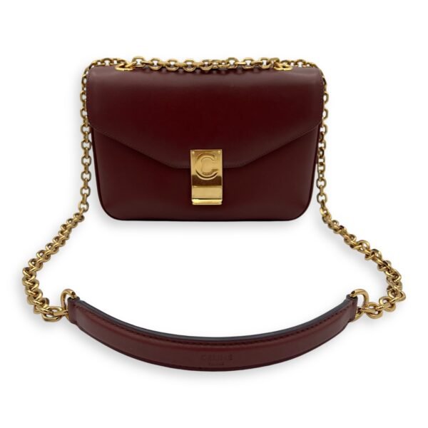 C Red Shoulder Bag in Calfskin, Gold hardware - Image 11