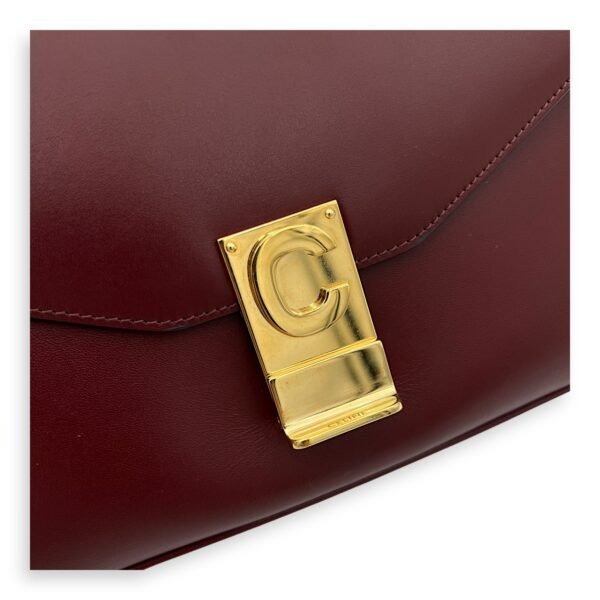 C Red Shoulder Bag in Calfskin, Gold hardware - Image 7