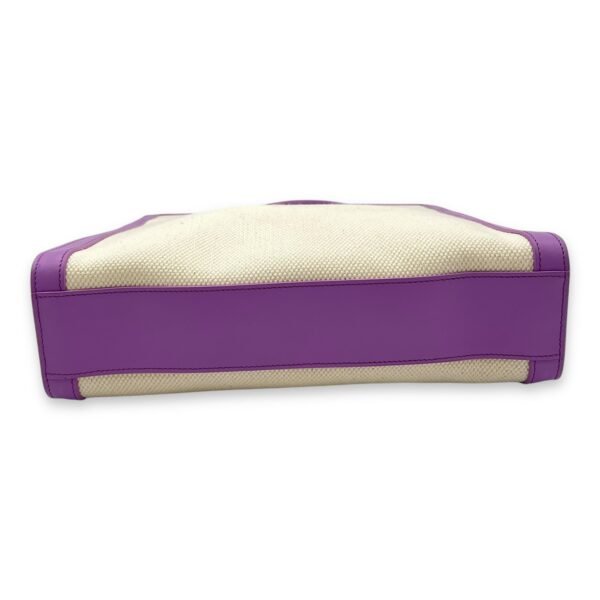 Cabas Small Purple Tote Bag in Canvas, Gold hardware - Image 5