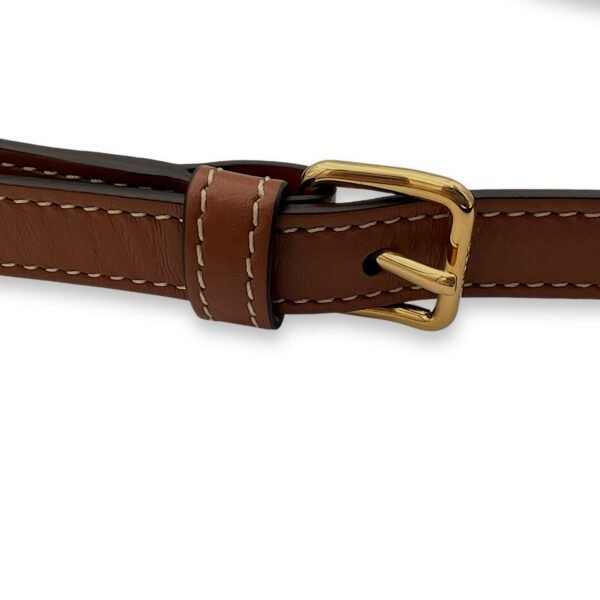 Claude Triomphe Brown Shoulder Bag in Coated Canvas, Gold hardware - Image 10