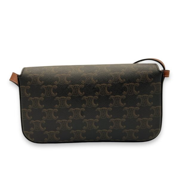 Claude Triomphe Brown Shoulder Bag in Coated Canvas, Gold hardware - Image 2