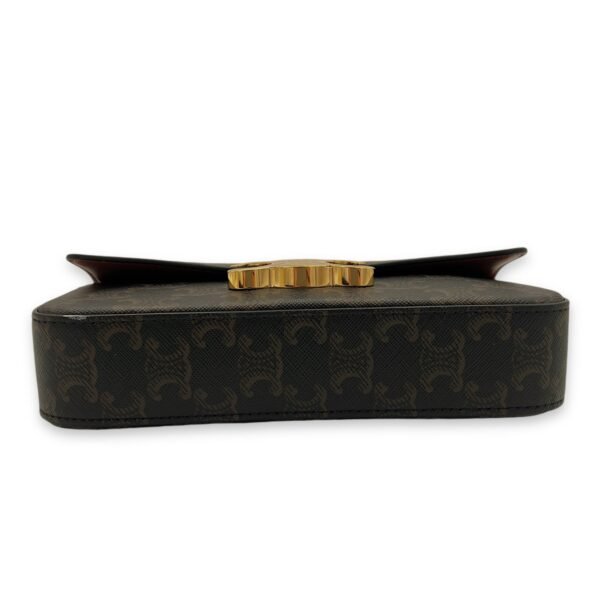 Claude Triomphe Brown Shoulder Bag in Coated Canvas, Gold hardware - Image 5