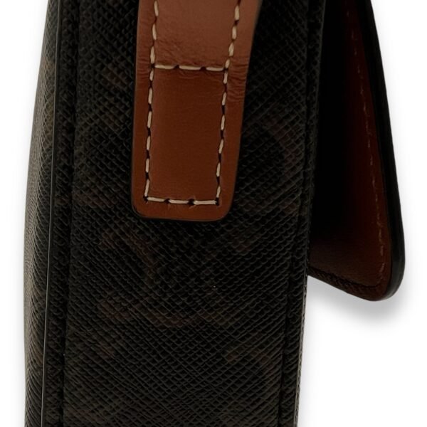 Claude Triomphe Brown Shoulder Bag in Coated Canvas, Gold hardware - Image 8