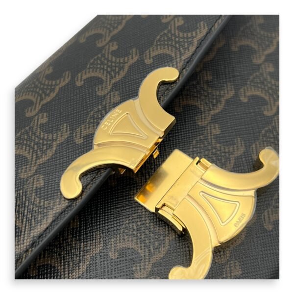 Claude Triomphe Shoulder Bag Brown in Coated Canvas, Gold hardware - Image 9