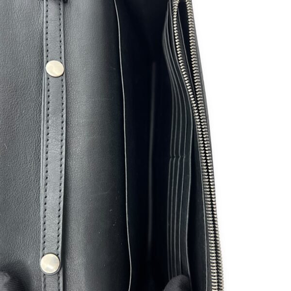 Frame Black Wallet On Chain in Calfskin, Silver hardware - Image 9