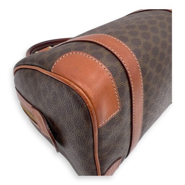 Boston Brown Top Handle Bag in Coated Canvas, Gold hardware - Image 25