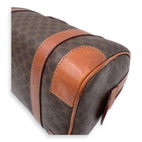 Boston Brown Top Handle Bag in Coated Canvas, Gold hardware - Image 26