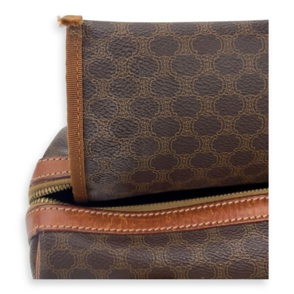 Boston Brown Top Handle Bag in Coated Canvas, Gold hardware - Image 31