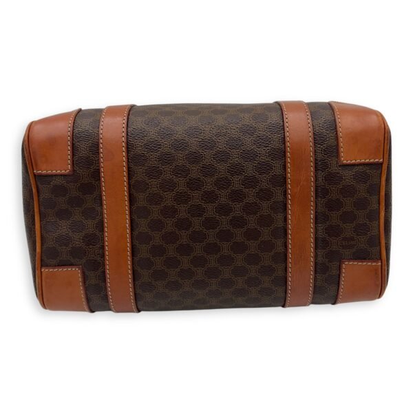 Boston Brown Top Handle Bag in Coated Canvas, Gold hardware - Image 5