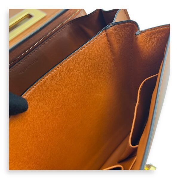 Box Crossbody Bag Brown in Calfskin, Gold hardware - Image 11