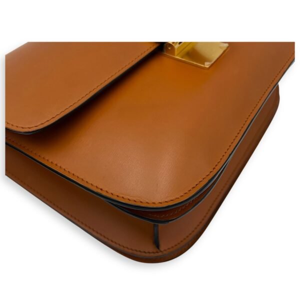 Box Crossbody Bag Brown in Calfskin, Gold hardware - Image 12