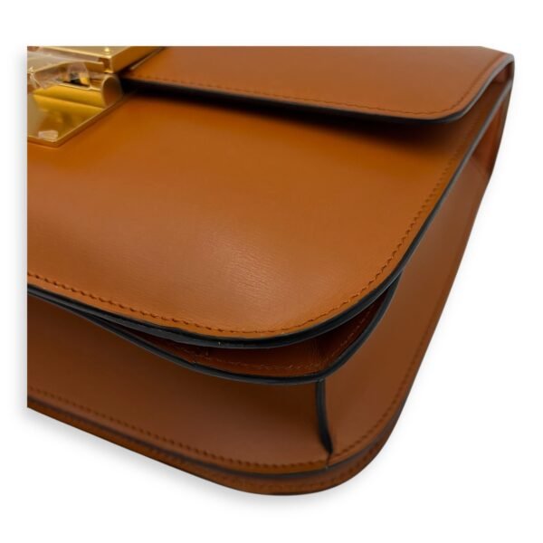 Box Crossbody Bag Brown in Calfskin, Gold hardware - Image 13