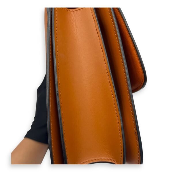 Box Crossbody Bag Brown in Calfskin, Gold hardware - Image 19