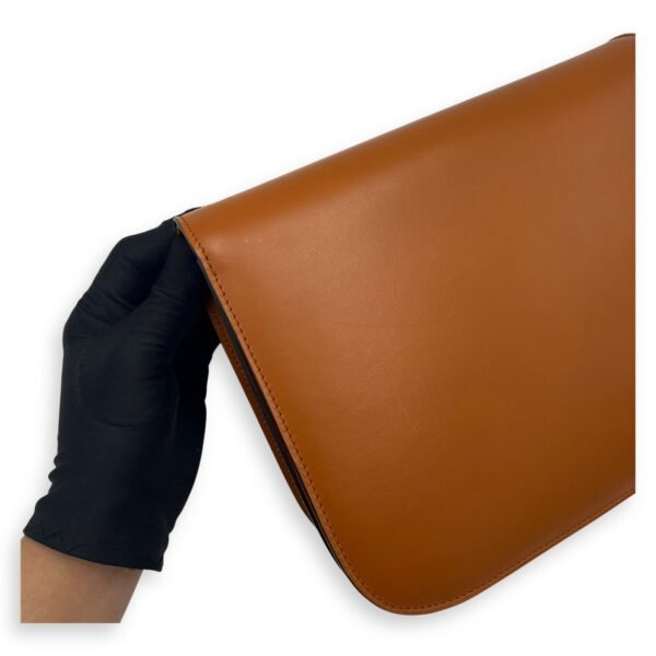 Box Crossbody Bag Brown in Calfskin, Gold hardware - Image 22